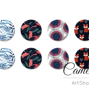 8 Stück Cabochon 10mm, 12mm, 14mm und 18mm, Blumen cabochon, cabochon glas blume, foto cabochons