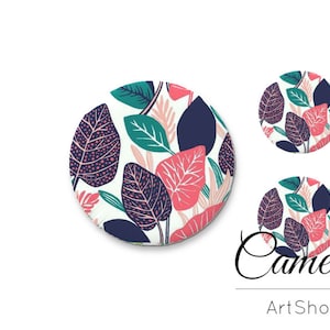 Cabochon di vetro, Cabochon di fiori 1x25mm e 2x12mm, 1x20mm e 2x10mm, Cupola di vetro, cabochon di vetro fotografico con retro piatto per fai da te - S1586