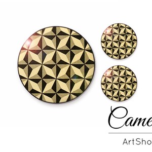 Cabochon geometrici, Cabochon in vetro 1x25mm e 2x12mm, 1x20mm e 2x10mm, Cupola di vetro, Cabochon in vetro fotografico fatto a mano per fai da te - S197