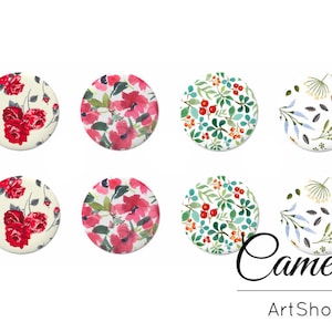 8 cabujones de vidrio redondos de 10 mm, 12 mm, 14 mm o 18 mm, hechos a mano, con base plana, para fotos - C1130