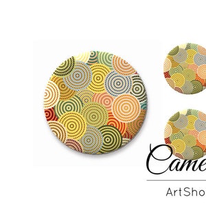 Ensemble cabochon en verre vert 1x25mm et 2x12mm, 1x20mm et 2x10mm, Cabochon rond en mosaïque fait à la main, rétro, Mandala - S1539
