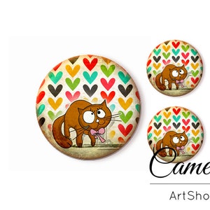 Cabochon, Cabochon in vetro 1x25mm e 2x12mm, 1x20mm e 2x10mm, cupola di vetro, cabochon in vetro fotografico posteriore piatto per fai da te - S602
