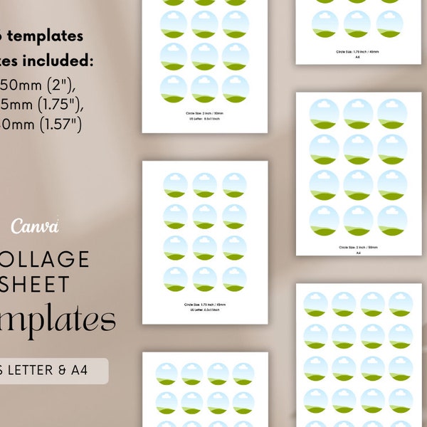 Canva Photo Collage Sheet US Letter Mockup Frames Template To Do It Yourself Labels Stickers