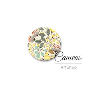 Cabochon en verre avec motif floral, de 8 mm à 25 mm, cabochon en verre fait main, matériau cabochon, motif cabochon de bijouterie - L621