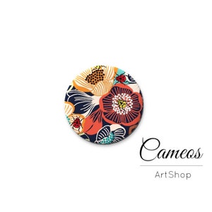 Cabochon, Dômes de verre, 8mm 10mm 12mm 14mm 16mm 18mm 20mm 25mm, Cabochon motif fleurs, Cabochon en verre photo - L630