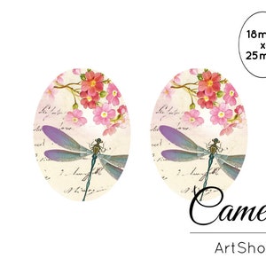 Cabochons papillon 18x25mm, Cabochons Image Rose Rose, Dôme en verre, Cabochon en verre photo pour la fabrication de bijoux, vintage - O474