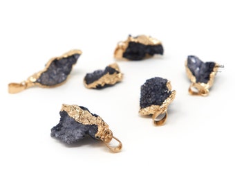 Natural Raw Druzy Agate Pendants, Nuggets, 20~25mm Natural Gemstone Pendants, Pendant with raw stone, Agate Charms, Agate Necklace, 1 pcs