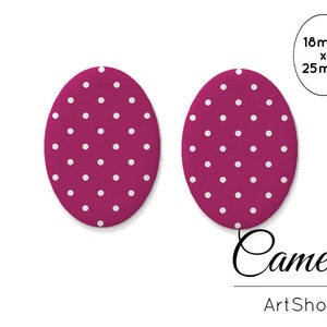 Cabochons en verre 18x25mm, Cabochons à pois, Cabines à dôme en verre, Cabochon en verre photo pour la fabrication de bijoux, Perles de verre - 0146