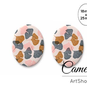 Cabochon 18x25mm, feuilles cabochons faits à la main, Cabochon Flatback, cabochons ovales, cabochon en verre photo - 0774
