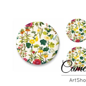 Glass Cabochon Set 1x25mm and 2x12mm, 1x20mm and 2x10mm, handmade cabochons, Flatback Cabochon, round cabochons, photo glass cabochon- S1344