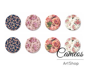 Blumen Motive Cabochon 10mm bis 18mm, Bilder cabochon, cabochon fassung, foto cabochons- C1096