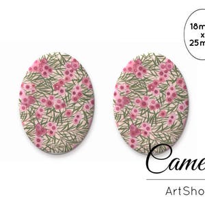 Glass Domes Cabochon Flower Images for Jewelry Making Oval Cabochon Pendant and Earring DIY Photo Jewelry
