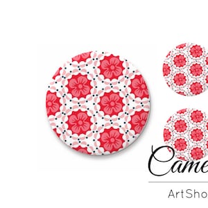 Cabochon en verre, Dôme en verre 25mm - Image Cabochon en verre - Queues - Floral - Fait main - Cabochon en verre - S1529