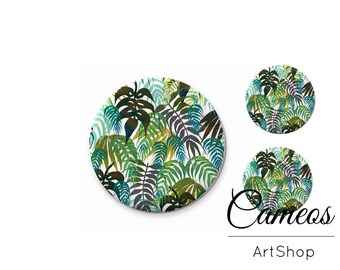 Handmade Round Photo Glass Cabochon,25mm  12mm Flowers Photo Cabochon - S1309