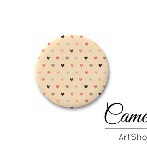 Cabochon Cuore, Cabochon in vetro da 10mm fino a 25mm, Cabine fantasia Love beige, cabochon piatto rotondo, cupola in vetro, cabine per orecchini - G960