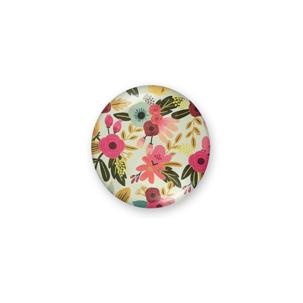 Flowers Cabochons, 25mm, 20mm Glass Cabs, Pack of 6, Floral Cabochon, Dome Cabochons, Glass Cabochons, Jewelry  -L629