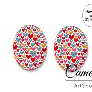 Cabochon Cuore 18x25mm, Love cabochons, Cabochon, Cabochon cupola di vetro, Foto cabochon di vetro- 0706