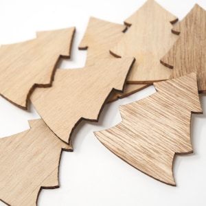 Wooden christmas decoration, Set of 20 Christmas Laser Cut Ornaments, Christmas Decorations supplies, Wooden Xmas Trees embellishments