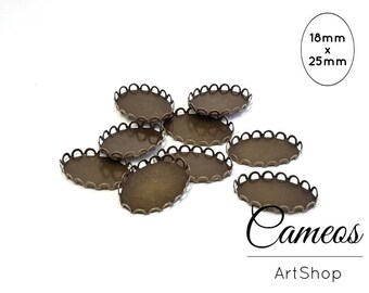 10 piezas de configuraciones de colgante vacías para cabujones, bandejas de bisel para colgantes ideales para hacer joyas, colgante de foto ovalado DIY, material para hacer aretes