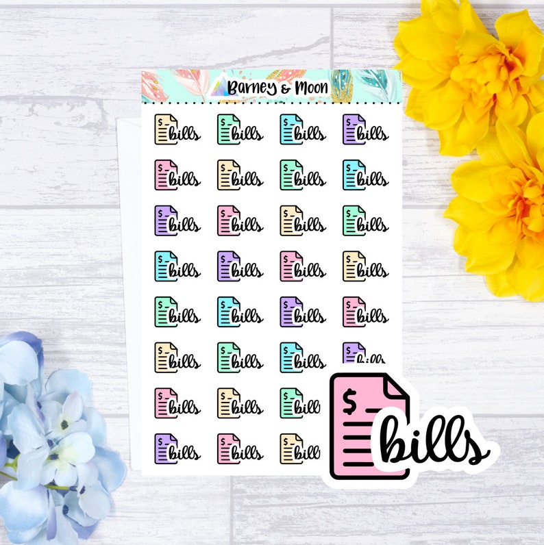 Bills Planner Stickersby Barney and Moon Bills Planner Stickersby Barney and Moon