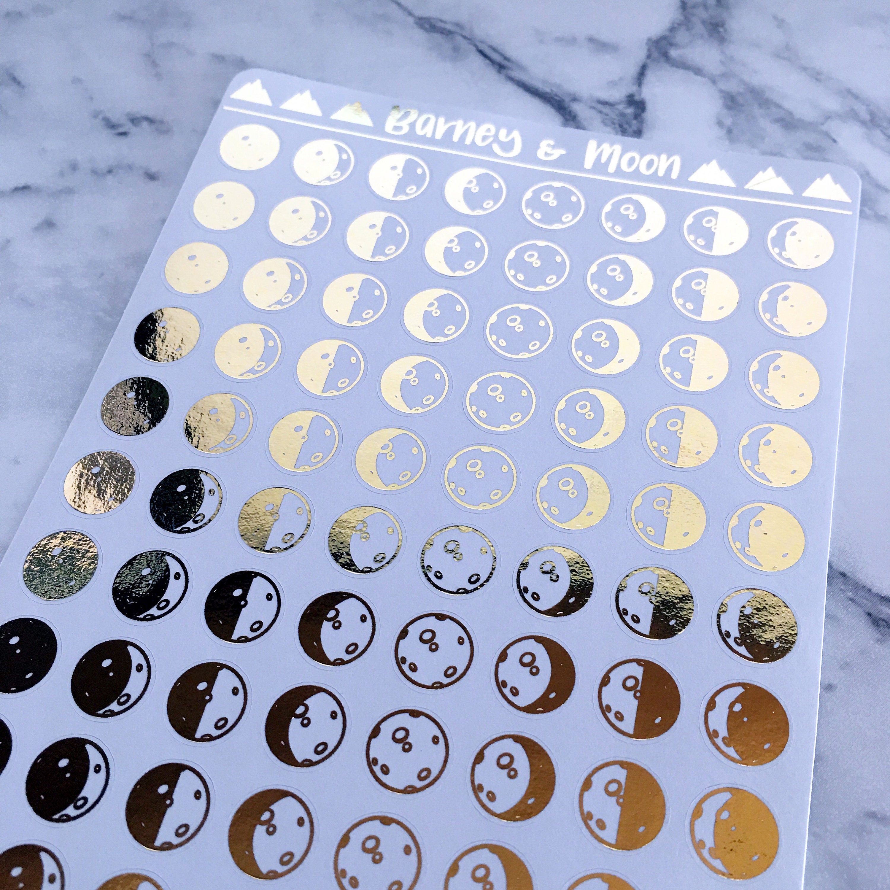 Foil Moon Phase Stickers Phases of the Moon Lunar Galaxy - Etsy