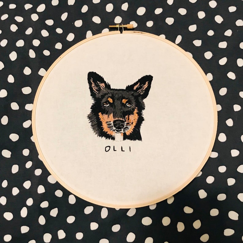 Custom Pet Portrait Embroidery Etsy