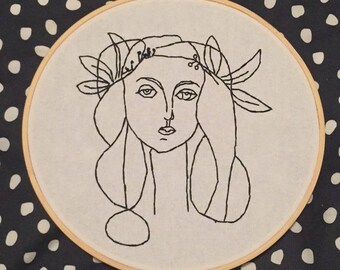 Picasso Line Drawing Embroidery