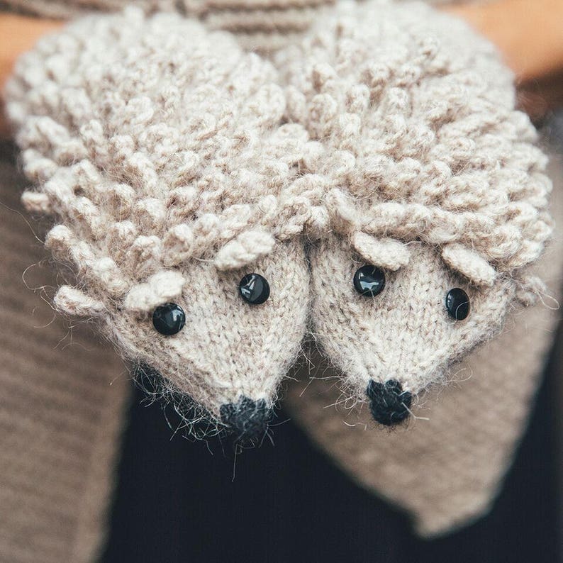 Hedgehog mittens Pattern Knitted Mittens Animals Gloves Etsy