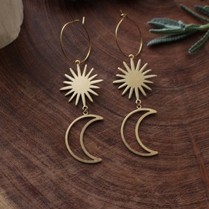 Sun Moon Boho Earrings