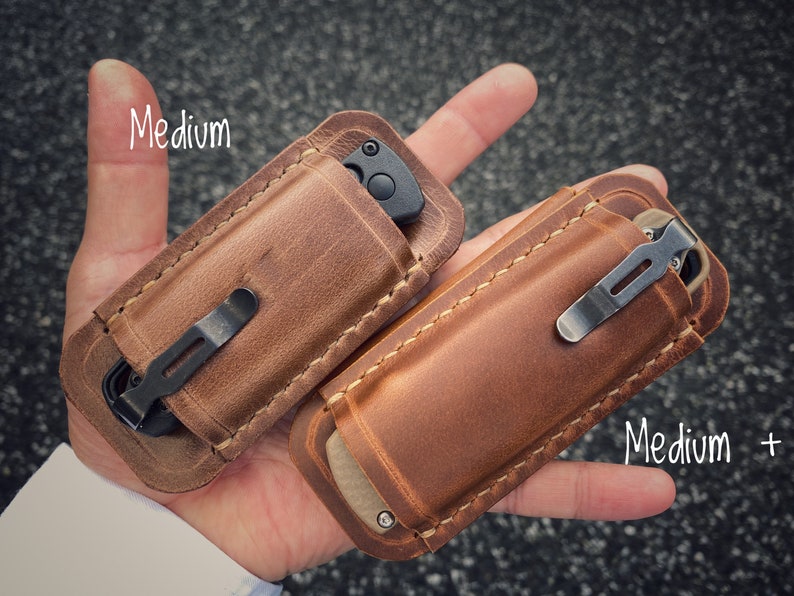 EDC Folding Knife Leather Belt Sheath Knife Sheath Etsy