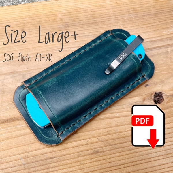 Size Large+ | Horizontal Leather Sheath Pattern | Leather PDF Pattern | Hand Craft | EDC