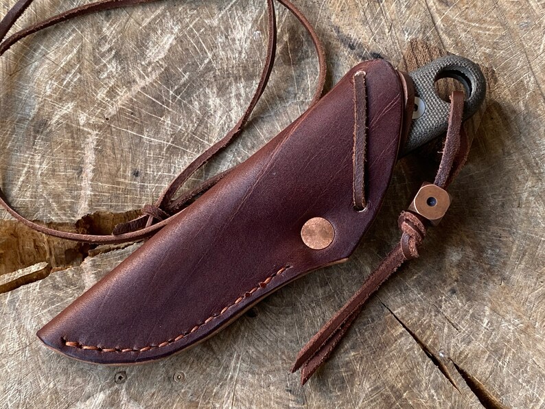 ESEE knives Izula leather neck sheath Etsy