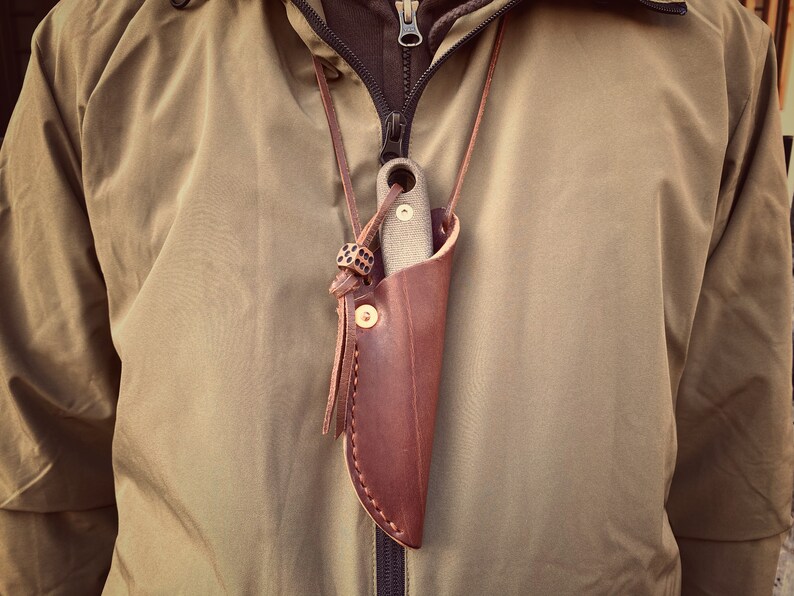 ESEE knives Izula leather neck sheath Etsy