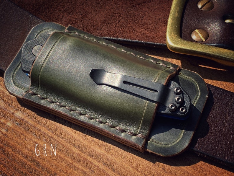 EDC Folding Knife Leather Belt Sheath Knife Sheath Etsy