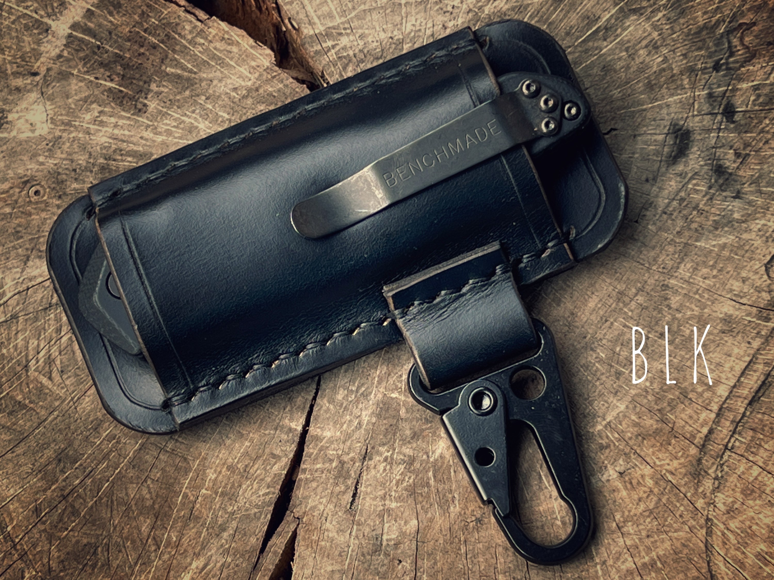 EDC Folding Knife Leather Belt Sheath With Key Hook Knife Etsy