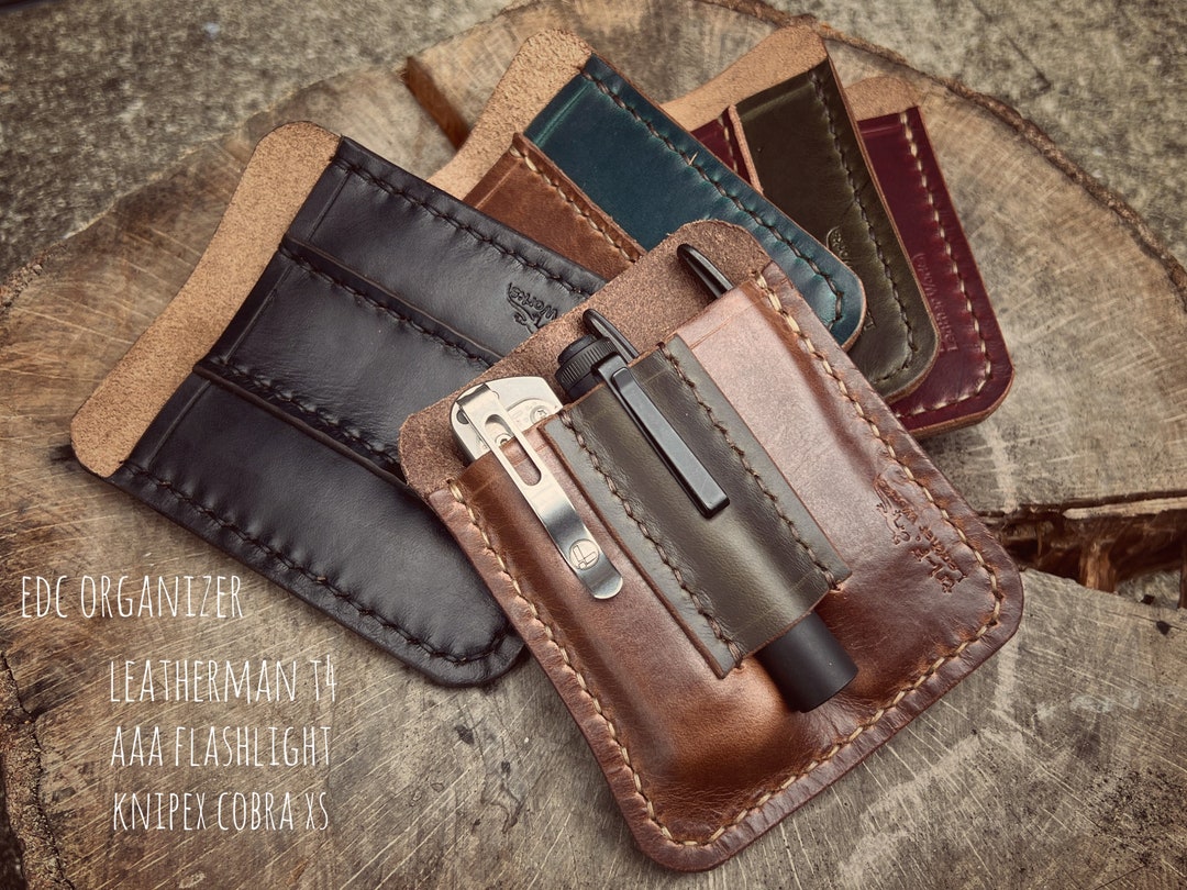 EDC Leather Pocket Slip for Leatherman T4 , Knipex Cobra XS and AAA