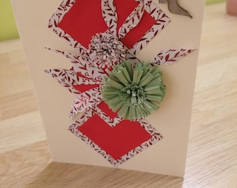 carte de voeux, cartes fêtes, carte noël, carte de voeux quilling