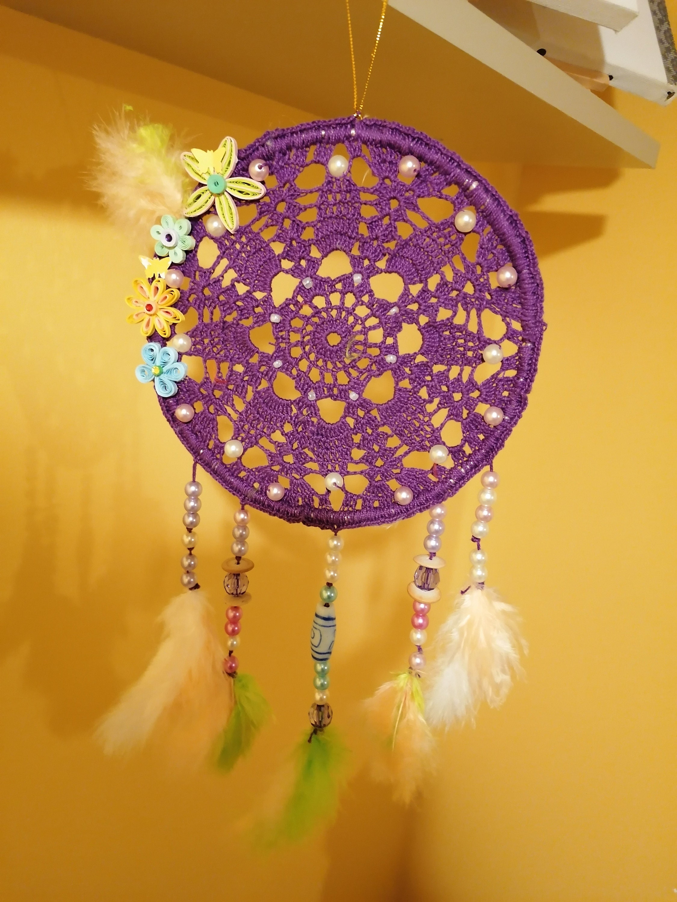 Capteur de Rêves, Attrapes Quilling Fleurs, Attrape Rêves Enfant