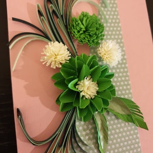 carte quilling anniversaire, fête , carte artisanale, carte de fleurs, carte pour homme ou femme, carte faite main