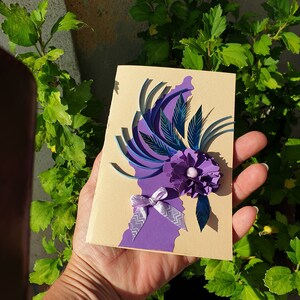 carte quilling anniversaire, fête , carte artisanale, carte de fleurs, carte pour homme ou femme, carte faite main