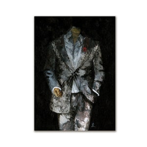 Pintura acrílica Posh Gentleman con pintura metálica plateada, sin IA