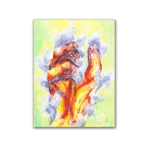 Heatwave Graphic Surreal Acrylic Painting, no AI