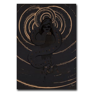 Snakedancer Ink Drawing with Collage, no AI