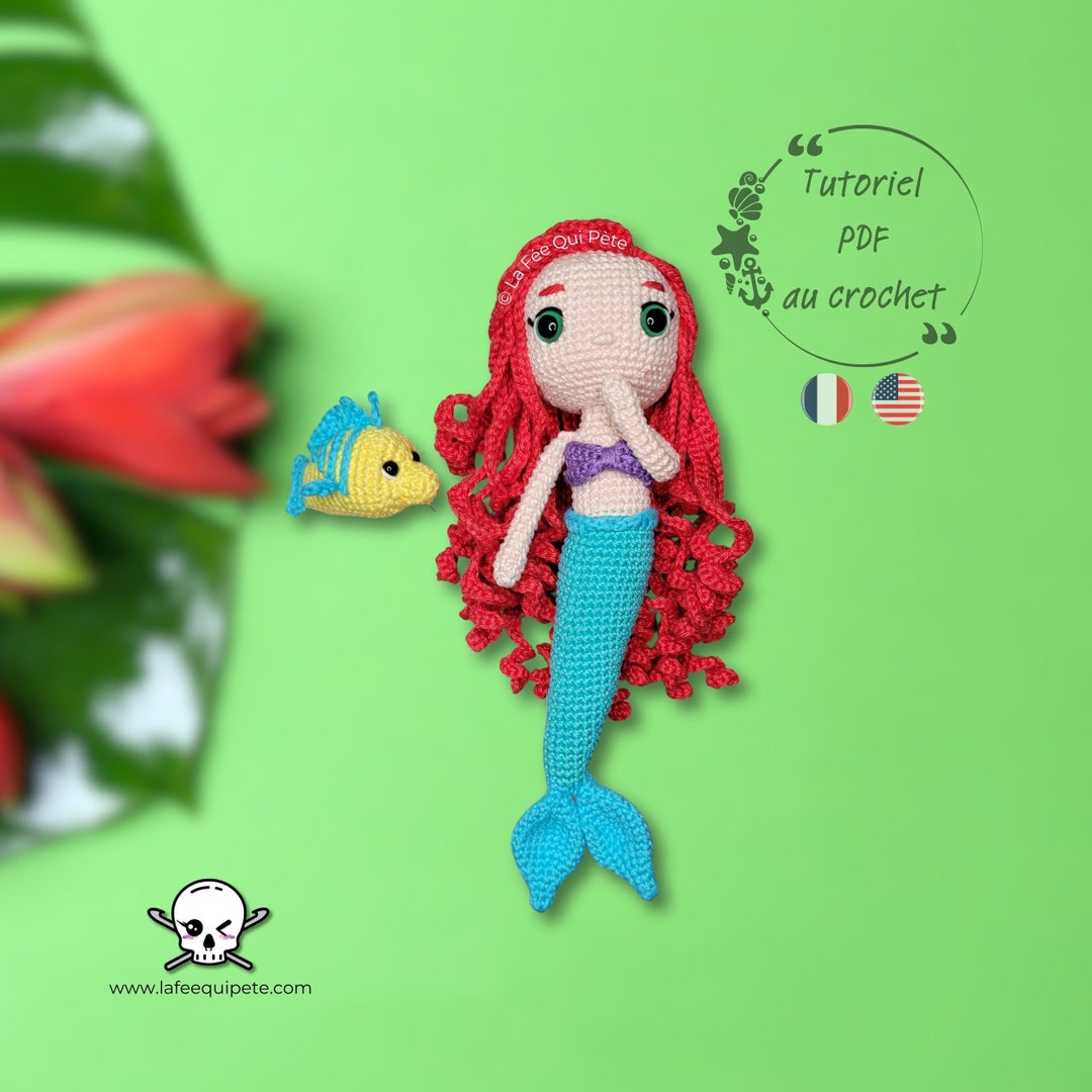 Ariel and Flounder / Crochet Pattern / PDF File / French FR and English