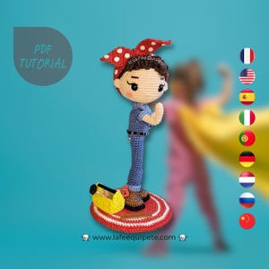 Rosie the riveter / Crochet tutorial / PDF files (multilingual)