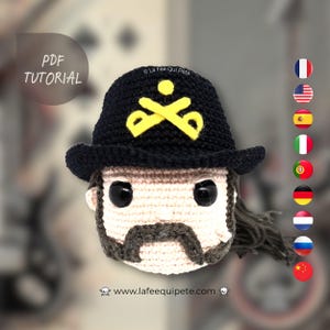 Lemmy&#39;s head / Crochet tutorial / PDF files (multilingual)