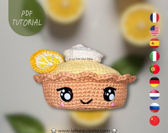 Lemon tartlet / Crochet pattern / PDF file / French (FR) et English (US)