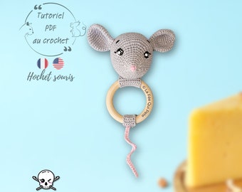 Rattle Mouse / Patrón de crochet / Archivo PDF / Francés (FR) e Inglés (US)