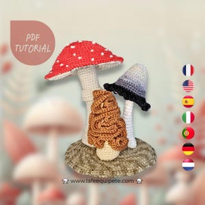 Mushrooms / Crochet tutorial / PDF files (multilingual)