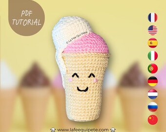 Ice cream cone / Crochet tutorial / PDF files (multilingual)